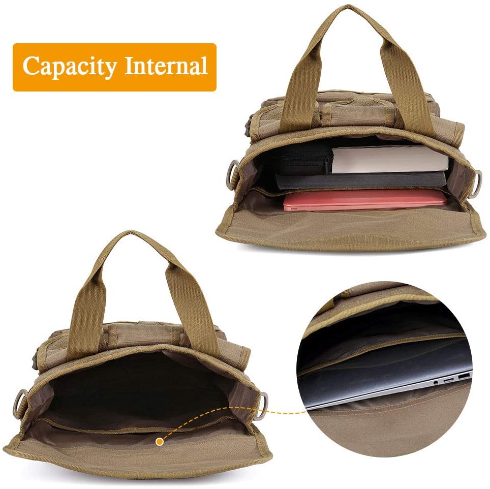 Selighting Tactical Briefcase Military Small Laptop Computer Shoulder Messenger Bag Heavy Duty Engineers Handbags with Shoulder Strap - Image 3