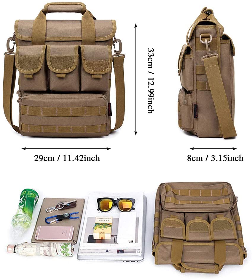 Selighting Tactical Briefcase Military Small Laptop Computer Shoulder Messenger Bag Heavy Duty Engineers Handbags with Shoulder Strap - Image 2