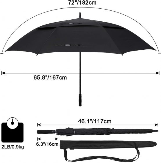G4Free 72 Inch Oversize Golf Umbrella Automatic Open Huge Large Double Canopy Stick Umbrellas Vented Windproof Outdoor Doorman Umbrella Family Umbrella - Image 3