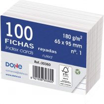 dohe 30360 – Pack of 100 Sheets White Card Stock Rayadas, 180 g, No. 1, 65 x 95 mm
