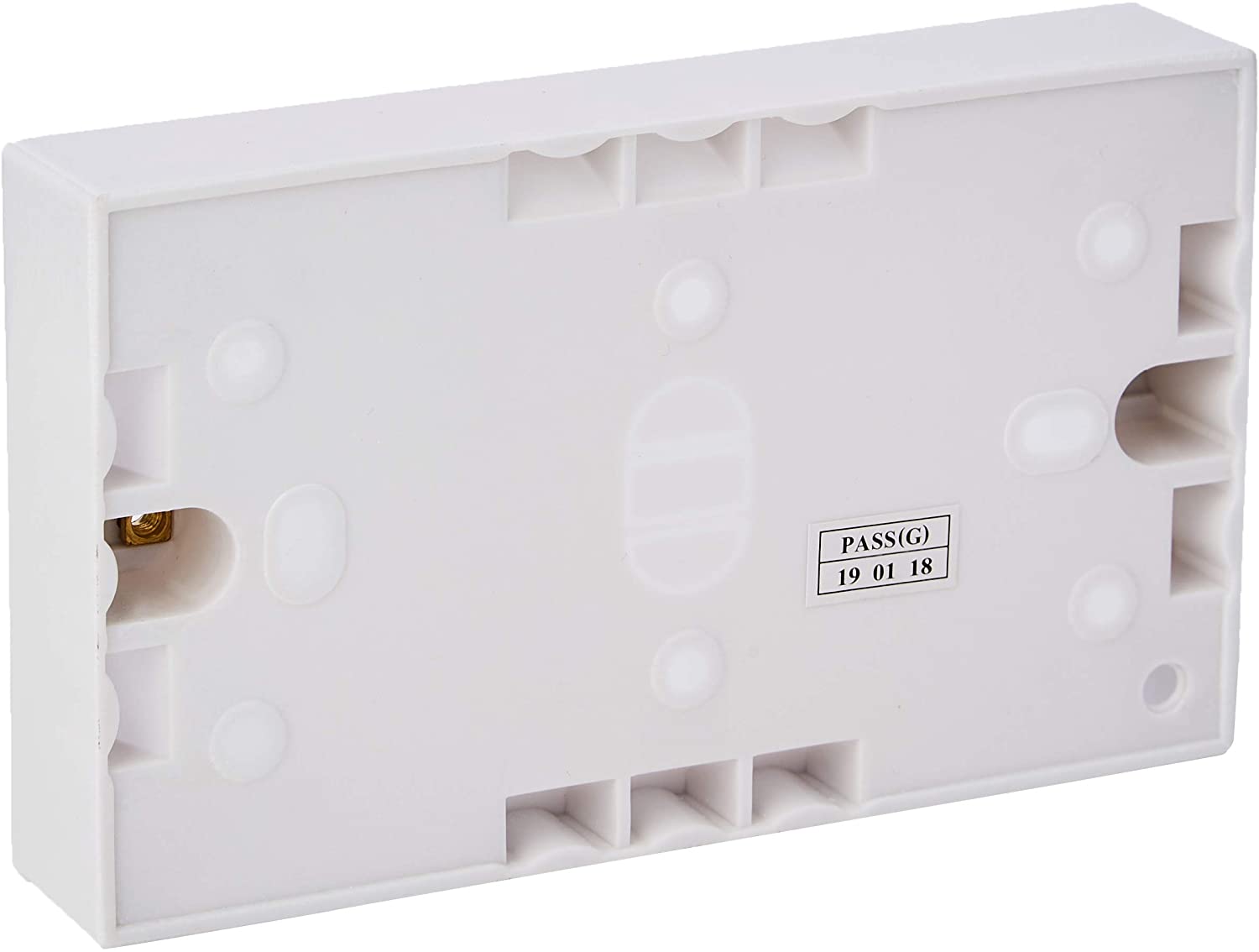 Merriway BH02612 Moulded Surface Pattress Box 2-Gang Double, 25mm (1 inch) Depth - White