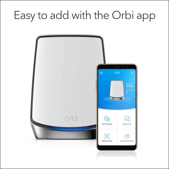 NETGEAR Orbi Ultra-Performance Tri-band Wi-Fi 6 Add-on Satellite (RBS850) – Works with Orbi Wi-Fi 6 Router, Add up to 2,000 sq. ft., Speeds up to 6 Gbps, 11AX Mesh AX6000 Wi-Fi - Image 4