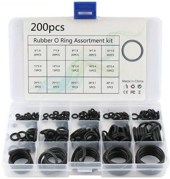 200PCS O-Ring Gasket kit Rubber Washer Seals Assortment Set Electrical Gasket Ring for Plumbing Washer Seal & Auto Quick Repair