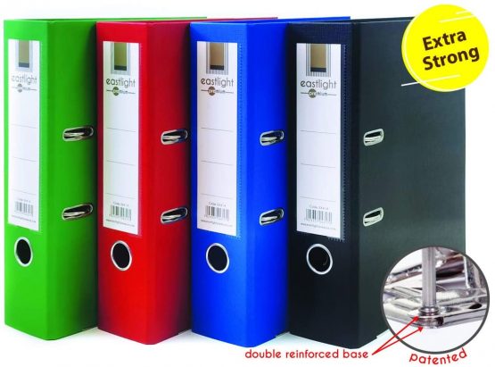 Eastlight A4 Extra Strong Lever Arch Files Plastic on Board Folder Document Storage