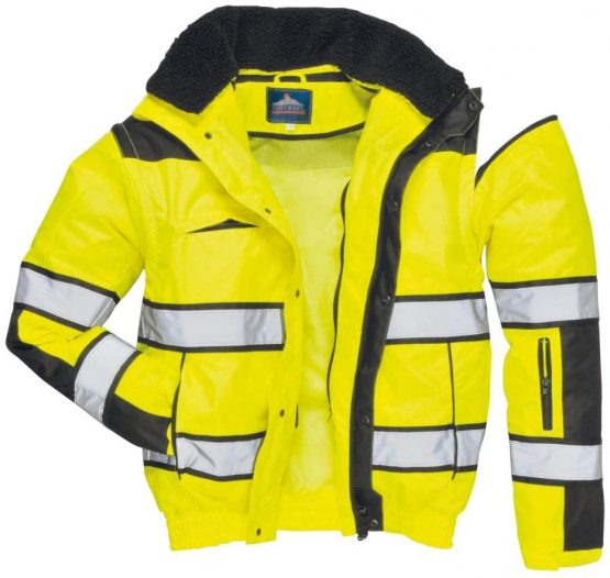 Portwest Hi-Vis Classic Bomber Jacket, Colour: Yellow/Black, Size: XL, C466YBRXL - Image 4