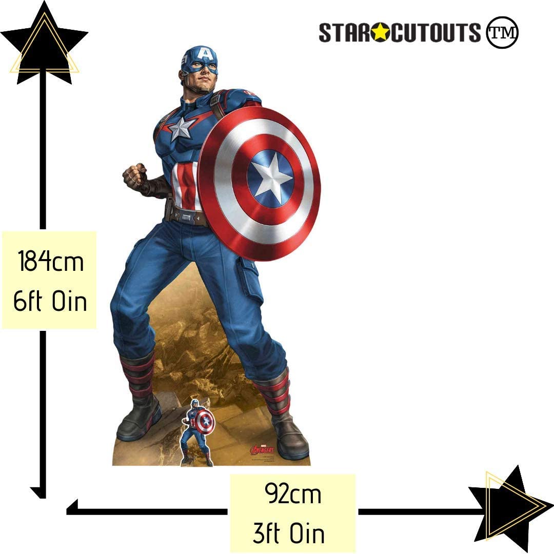 Star Cutouts SC1409 Avengers Marvel Legends Captain America Cardboard Cutout, Earth's Mightiest Hero - Image 3