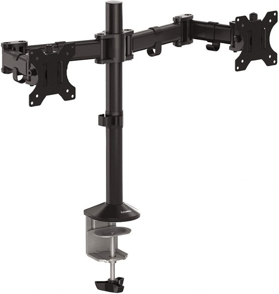 Fellowes Reflex Series Dual Monitor Arm - Ergonomic VESA Compliant Adjustable Stand with Tilt, Swivel, Rotation Functions - Cable Management System, Max Monitor Size 27", Max Weight 8KG - Black - Image 3