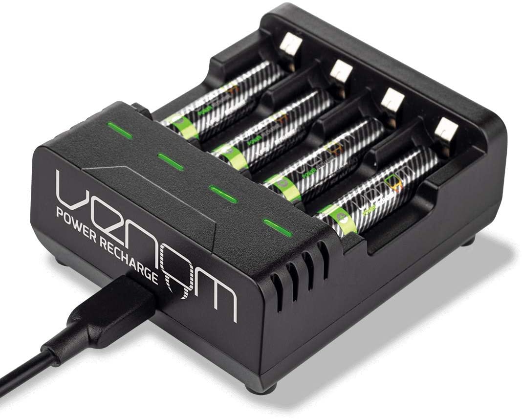 Venom TAO9026 Power Recharge - Intelligent Charging Station (Holds Up to 4 x AA or 4 x AAA Rechargeable Batteries), Black - Image 3