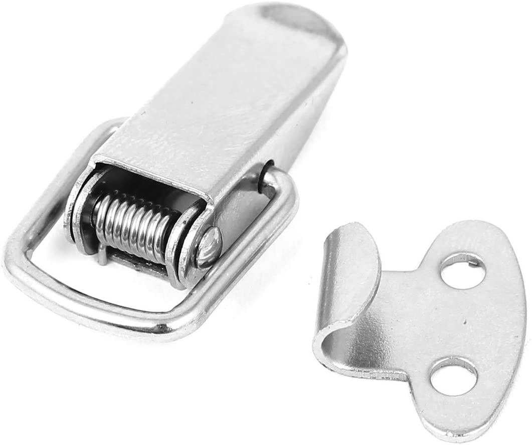 sourcing map Toolbox Box Spring Loaded Straight Loop Toggle Catch Latch Hasp 8pcs, Silver, 55x18x8mm,8 Pcs - Image 2