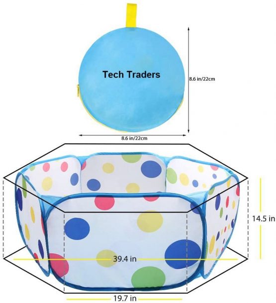 Tech Traders Toddlers crawl Soft Indoor-Outdoor Tunnel and Play Tent Cubby-Tube-Teepee 3 In 1 Playground for Children Baby Kids Toddlers (Balls not included) (BLUE) - Image 3