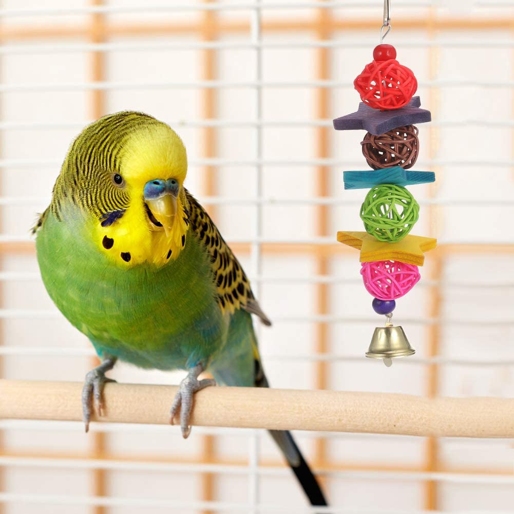 Yumi V 7-pack Bird Toys, Budgie Toys Hanging Swing Shredding Chewing ...