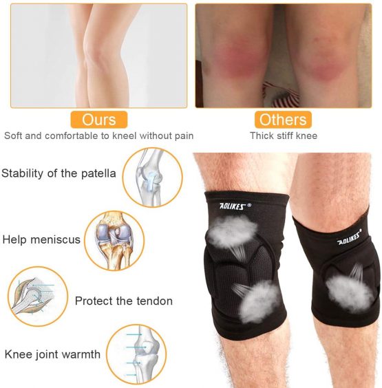 Makerfire Protective Knee Pads Knee Protector Thick Sponge Anti-Slip Collision Avoidance Knee Sleeve-1 Pair - Image 2