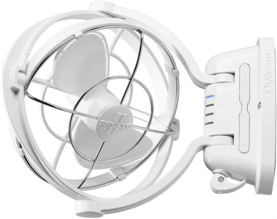 SEEKR Sirocco II, 7010CAWBX, 3-Speed, 360 Degree Airflow, Direct Wire Gimbal Fan, 125/185 CFM, 12/24V, White, 17.8cm Blade - Image 2