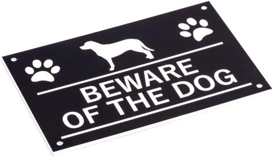 OriginDesigned Beware of the DOG Sign, Bold Black and White, Easy to See Warning, Outdoor Notice, Deterrent Sign - Image 2