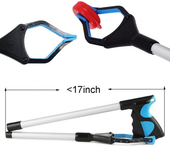 2 Pcs - Reacher Grabber Tool, 32" Foldable Grabber Reacher for Elderly, Lightweight Extra Long Handy Trash Claw Grabber, Reaching Assist Tool for Trash Pick Up, Nabber, Litter Picker, (Blue) - Image 3