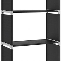 SONGMICS Storage Shelf, 5-Tier Bookcase, Garment Organiser, Each Shelf Holds 5 kg, 50 x 30 x 180 cm, for Living Room, Bedroom, Closet, Black LSN15H