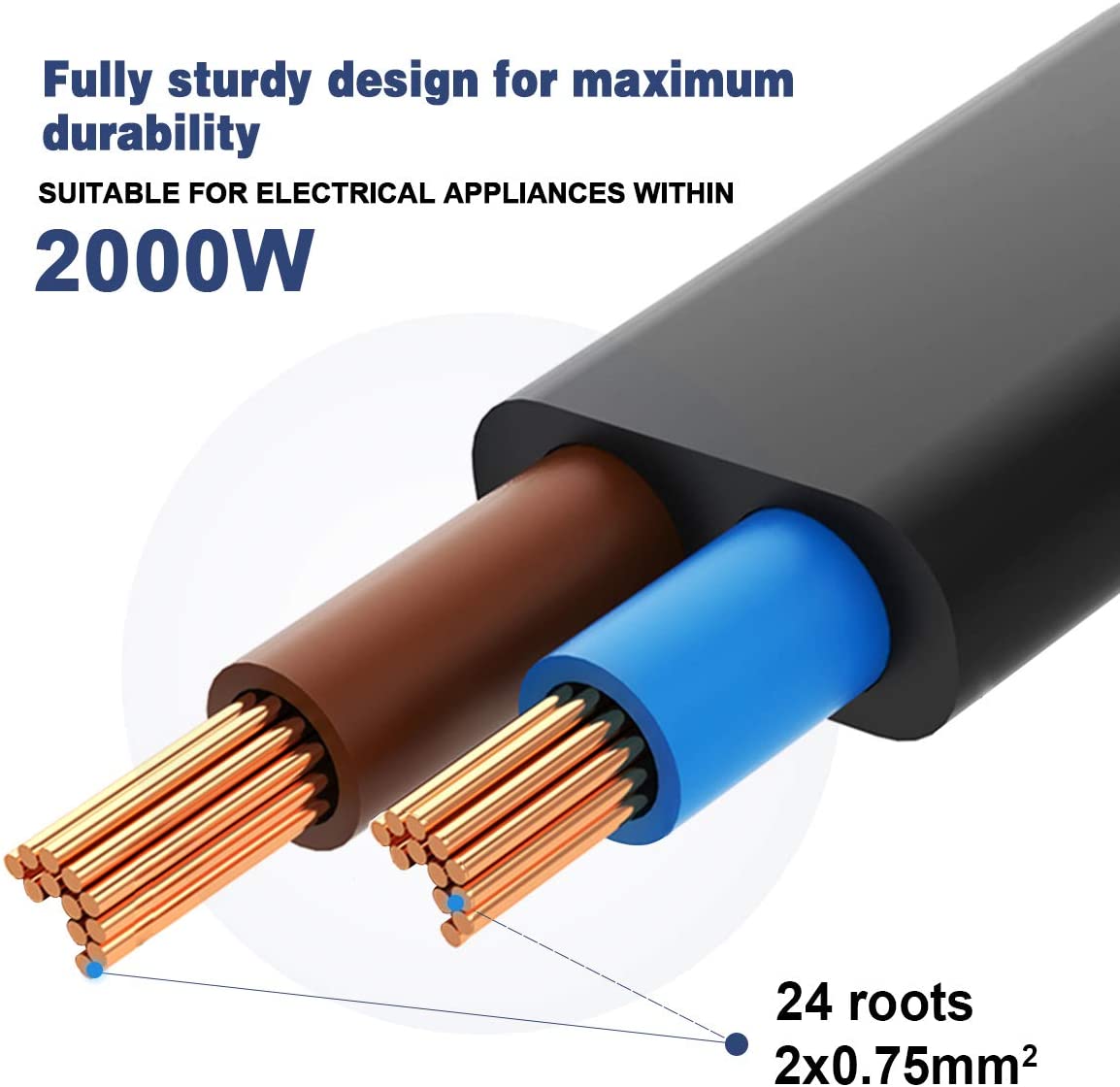 EXTRASTAR 13A Fused Figure 8 Power Cable, 2 pin Mains Power Lead (IEC60320C7 to BS1363/A) - Image 4