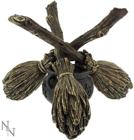 Nemesis Now B1867F6 Broomstick Crystal Ball Crystal Ball Holder 16cm Brown