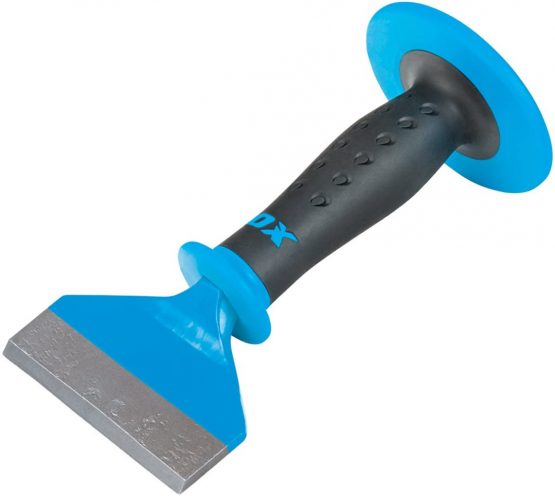 OX OX-P092304 Brick Chisel - Pro Series Heavy Duty Brick Bolster Chisel - Dual Hand Guard - Multi-Colour - 4 x 8 1/2-Inch
