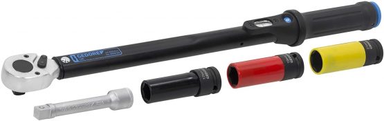 GEDORE Torque Wrench Set with Square Drive, 1/2", 40-200 Nm, Set with Impact sockets/Extension, 3550-UK-LS4 - Image 3