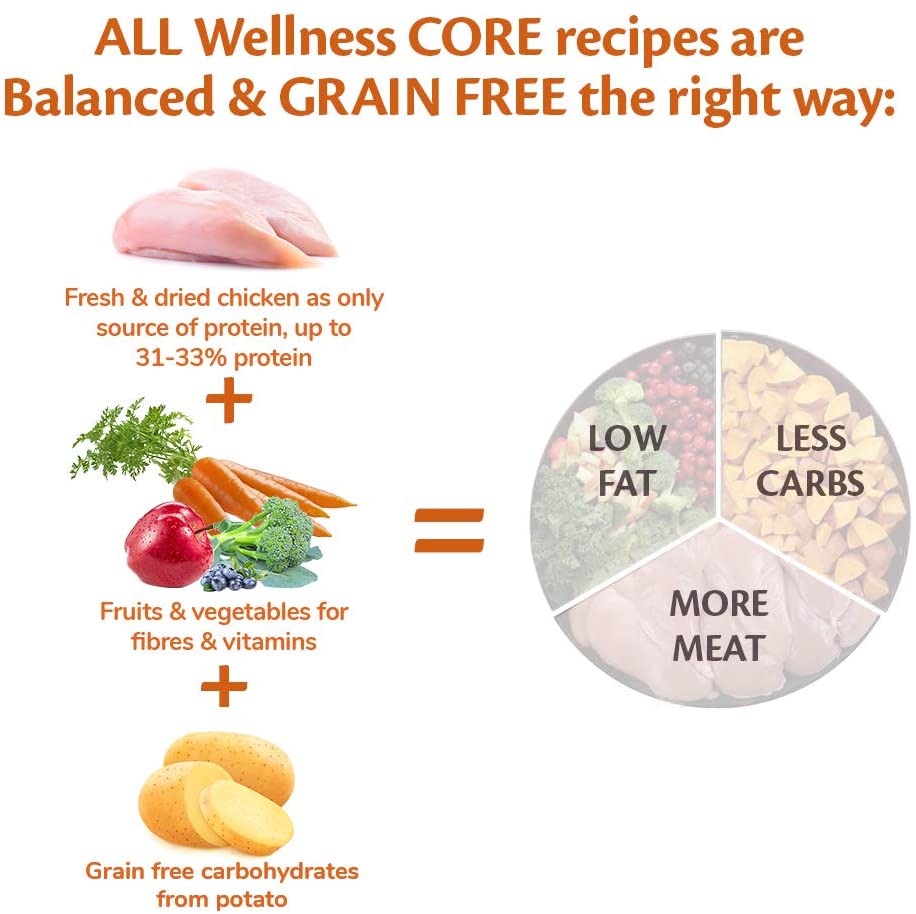 Wellness CORE Original 10 kg, Chicken, Dry Dog Food for Large Breeds Grain-Free, Natural, Hypoallergenic, Protein-Rich - Image 3