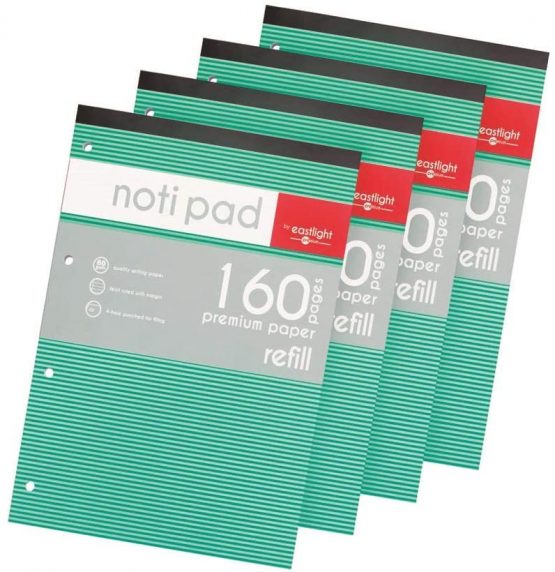 EASTLIGHT A4 Topbound Refill Pad 160 Pages 80gsm - (Pack of 4)