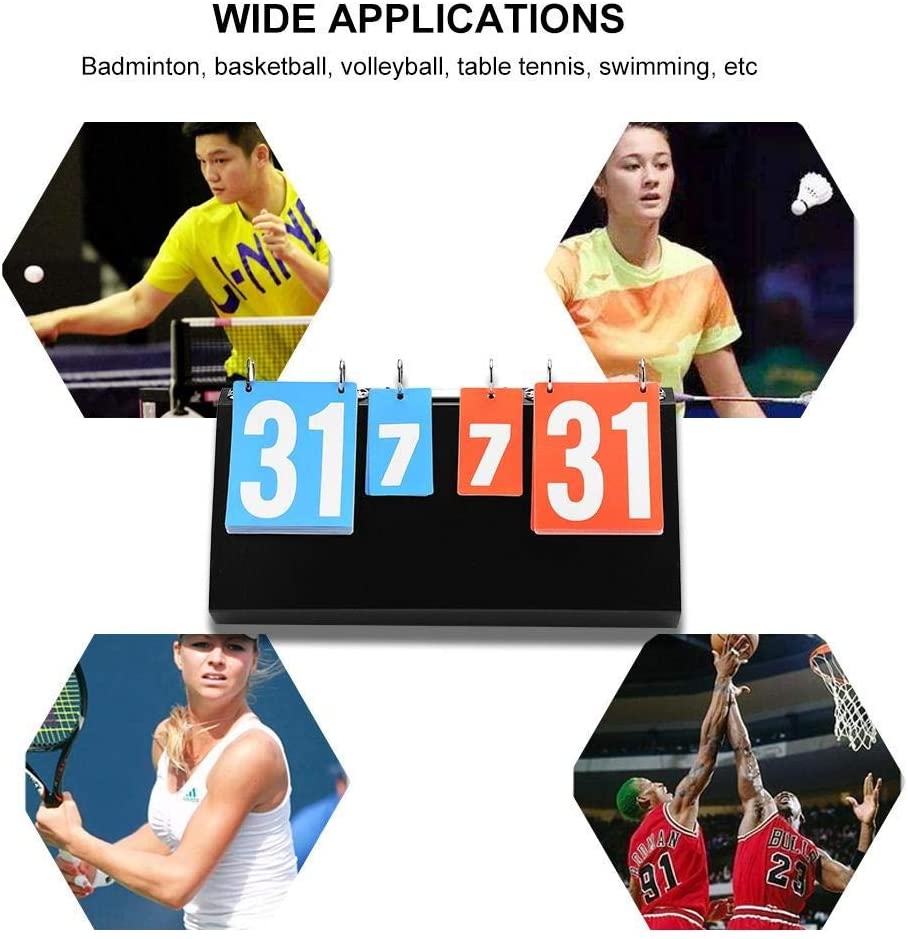 Aigend Sports Scoreboard - 4 Digit Portable Sports Competition Score Board Table Top Scoreboard for Basketball Table Tennis Badminton - Image 4
