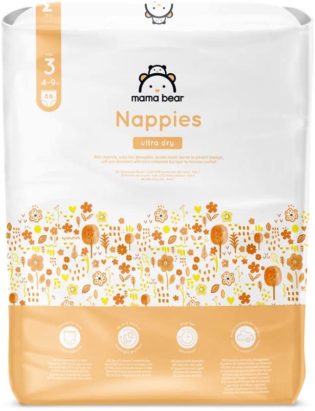 By Amazon Ultra Dry Nappies - Size 3 (4-9 kg) - With Channels- 172 Units (2 Packs x 86) (Previously a Mama Bear Brand, Same Product) - Image 2