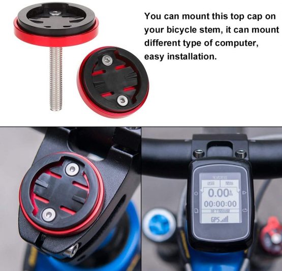Keenso Road Bike Computer Holder Stem Top Cap, Bicycle Stem Top Cap Computer Stopwatch Mount Holder for Garmin/Bryton/Cateye - Image 2