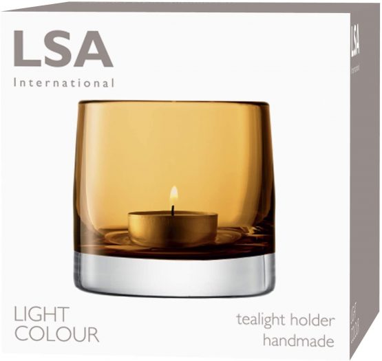 LSA LI19 Light Colour Tealight Holder H8.5 cm Amber - Image 2