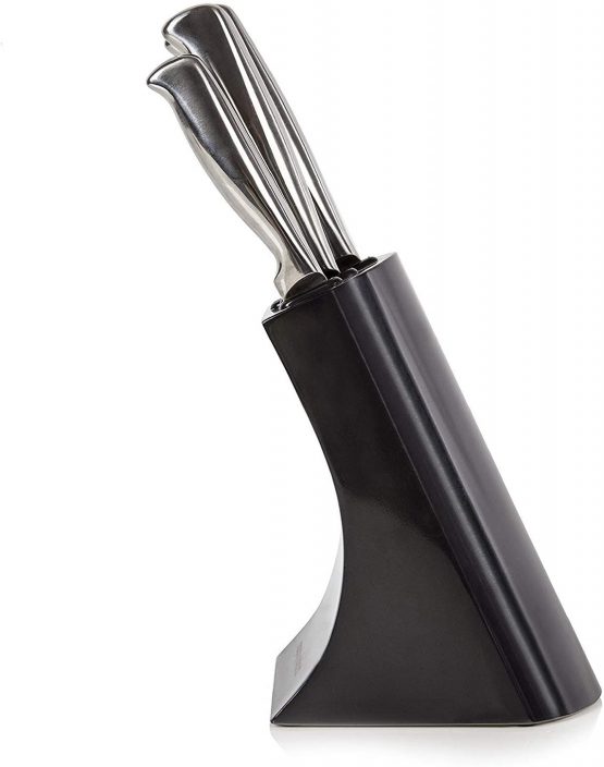 Morphy Richards Accents 46290 5 Piece Knife Block with High Grade Polished Stainless Steel Knives, Black - Image 4