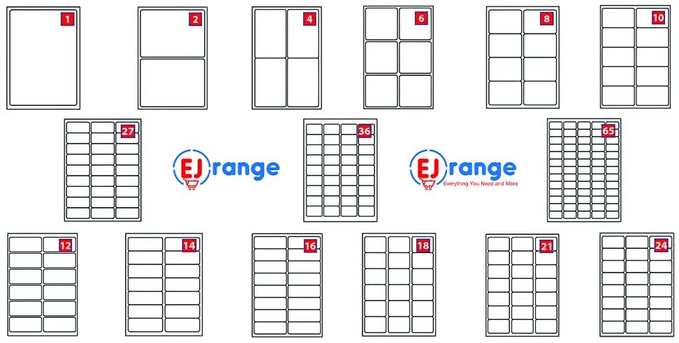EJRange 1 Label per A4 Sheet, A4 Full Sheet Labels, 100 Sheets Self Adhesive Printable Mailing and Shipping Labels - Image 2