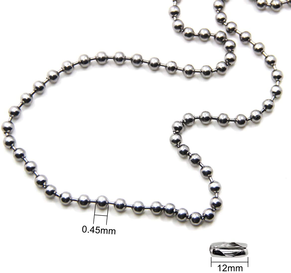 6m Ball Bead Chain, BetterJonny 4.5mm Stainless Steel Ball Chain