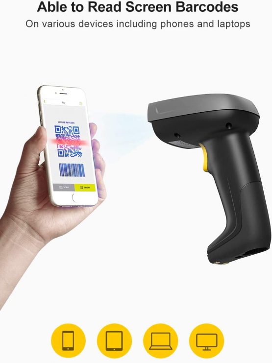 Inateck 2D Barcode Scanner Wireless, Bluetooth QR Code Scanner, 2D Imager with 2000mAh Battery, Read Screen Barcodes, BCST-52 - Image 3
