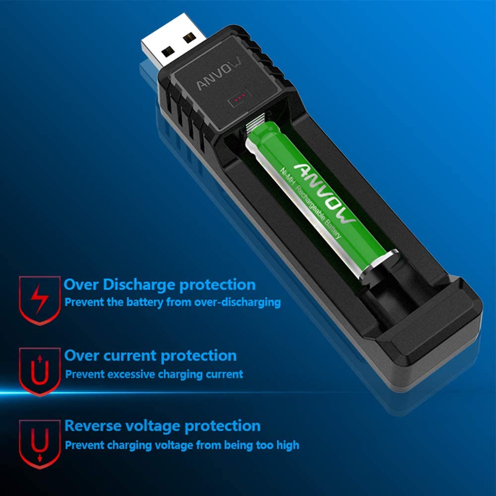 ANVOW Rechargeable AAAA Batteries for Surface Pen Active Stylus Ni-MH 1.2V 400mAh and CP-C-001 Smart Charger Included - Image 3
