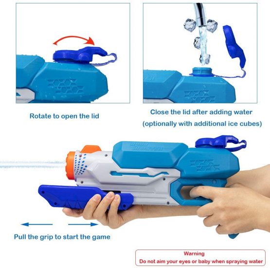 Water Gun, Super Water Pistols with 1000ML Large Capacity, Pump Water Guns Powerful 8-10m Long Shoot Range for Adults and Kids, Water Pistols for Party Blaster Swimming Beach Toys (1000ML water gun) - Image 4