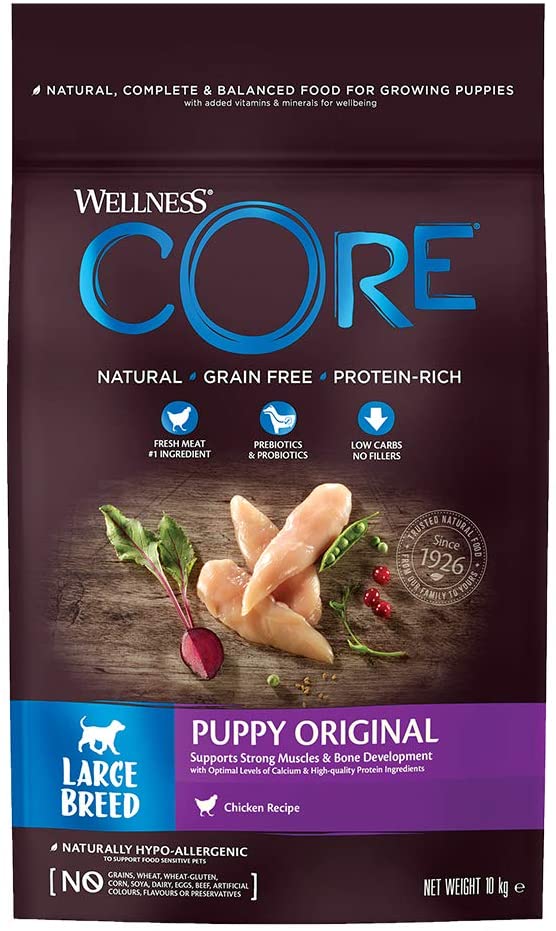 Wellness CORE Puppy 10 kg, Chicken, Dry Dog Food for Large Breed Puppies Grain-Free, Natural, Hypoallergenic, Protein-Rich