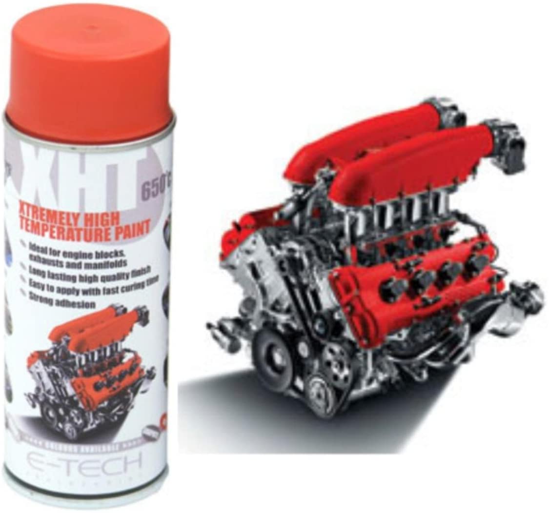 E-TECH XHT005 XHT Red Extremely High Temperature Spray Paint Brake Caliper Engine Block 300°C