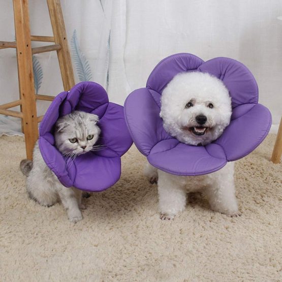 Balacoo Pet Recovery Collar Adjustable Dog Cone Collar Soft Collar for Cats - Elizabethan Collars Dog Cones After Surgery for Dogs Cats Pets (Purple) - Image 3