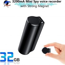 Mini Voice Activated Recorder, 32GB Super Long 2400 Hours Recording Capacity, 365 Standby Battery, Audio Sound Recording Continous Listening Device with Strong Magnetic