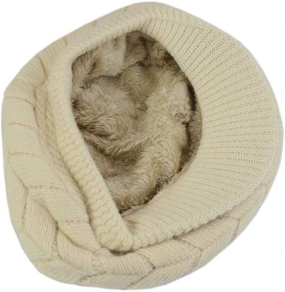 SYAYA Women Winter Warm Knit Hat Wool Snow Ski Caps with Visor DMZ01 - Image 4
