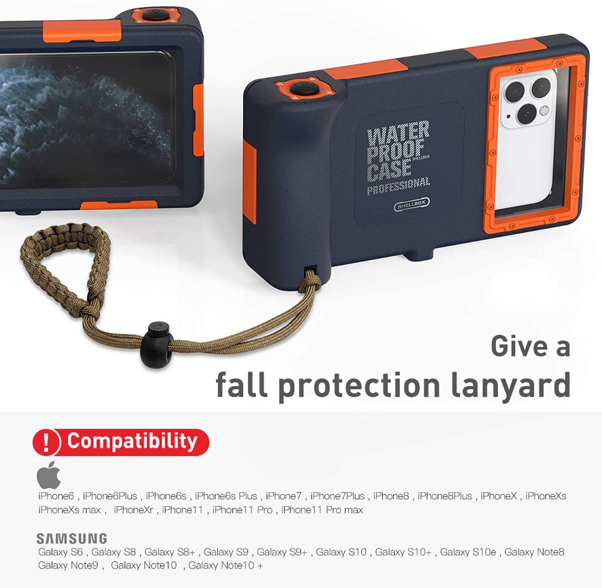 Universal Waterproof and Anti-Shock Case for iPhone 11 Pro Max XS Max XR X 8 7 6S Plus Galaxy Note10 10 s9 S9 up to 6.8 inches - Image 3