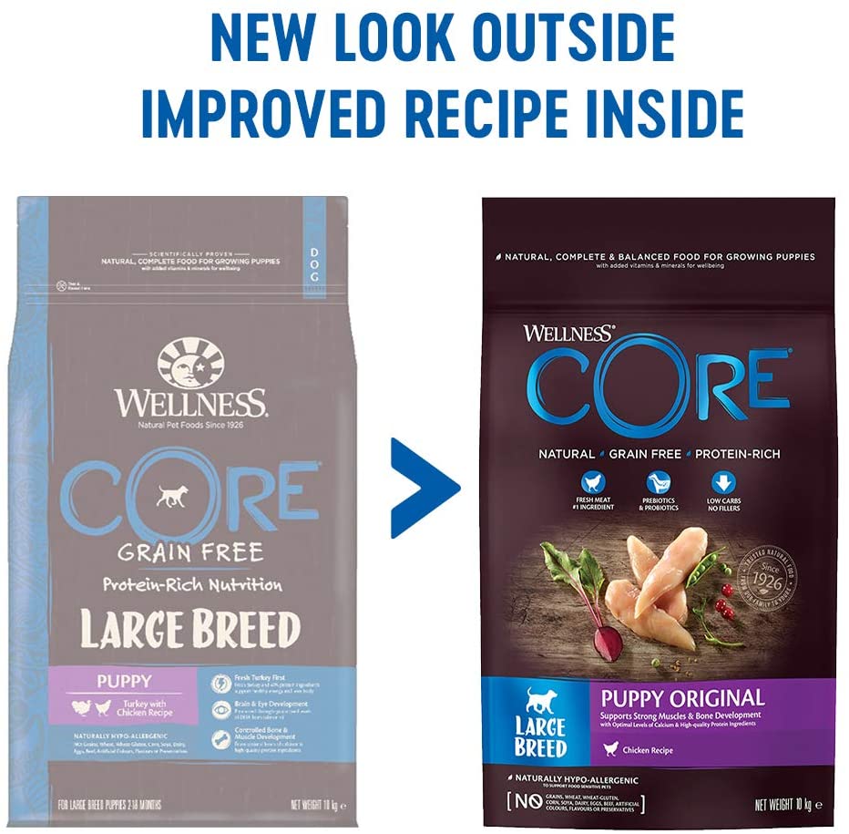 Wellness CORE Puppy 10 kg, Chicken, Dry Dog Food for Large Breed Puppies Grain-Free, Natural, Hypoallergenic, Protein-Rich - Image 2