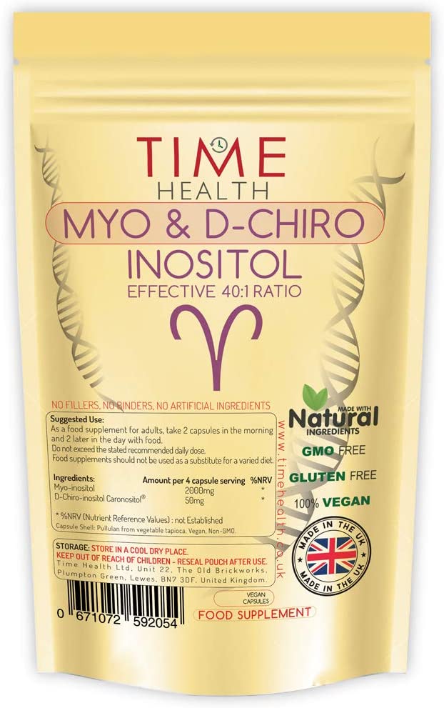Myo & D Chiro Inositol, Clinically Proven, PCOS Support, 6X More D Chiro Inositol for Enhanced Benefits, 120 Capsules, Vegan