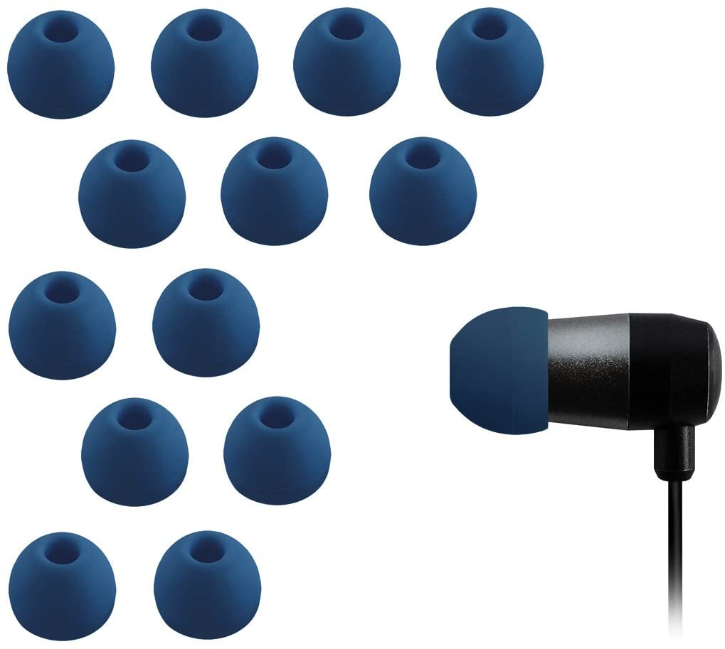 Xcessor Replacement Silicone Earbuds. Compatible With Most in Ear Headphone Brands. 7 works (Set of 14 Pieces). Size: MEDIUM. Color: Dark Blue