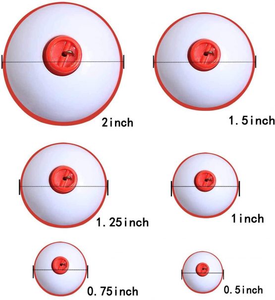 OROOTL Fishing Bobber Floats Set, Push Button Round Float Hard ABS Snap-on Floats Red & White with Bobber Fishing Accessories - Image 3