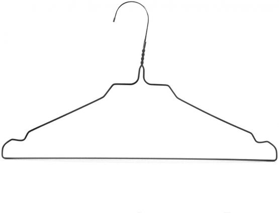 HANGERWORLD 100 Galvanised 41cm Black 13 Gauge Metal Wire Coat Clothes Garment Trouser Bar Hangers. - Image 2