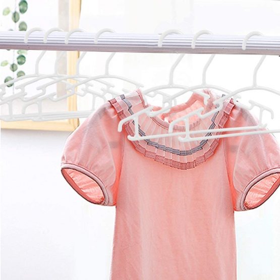 NORTHERN BROTHERS Clothes Hangers Baby Coat Hangers 80 Pack Plastic White Childrens Hangers with Trouser Skirt Bar for Baby Toddler Clothes Hanger - Image 3