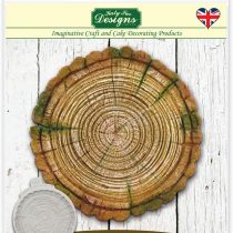 Katy Sue Designs Medium Log Slice Silicone Mould for Cake Decorating, Crafts, Cupcakes, Sugarcraft, Candies, Chocolate, Card Making and Clay, Food Safe Approved, Made in the UK, Grey