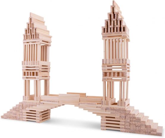 New Classic Toys P2P0200 2 Play-Wooden Planks 200 Pieces, Natural